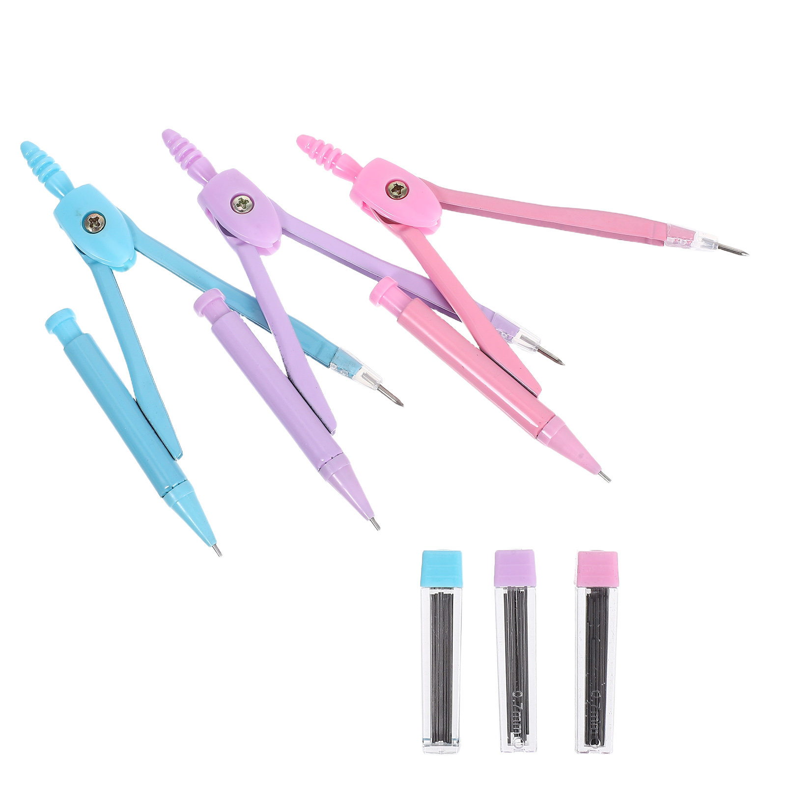 Math Geometry Set With Compass - ชุดเข็มทิศสเตนเลสสตีล เครื่องมือวาดเขียนที่มีความแม่นยำสูง สำหรับเรขาคณิต คณิตศาสตร์ ห้องเรียน งานเขียนแบบทางเทคนิค