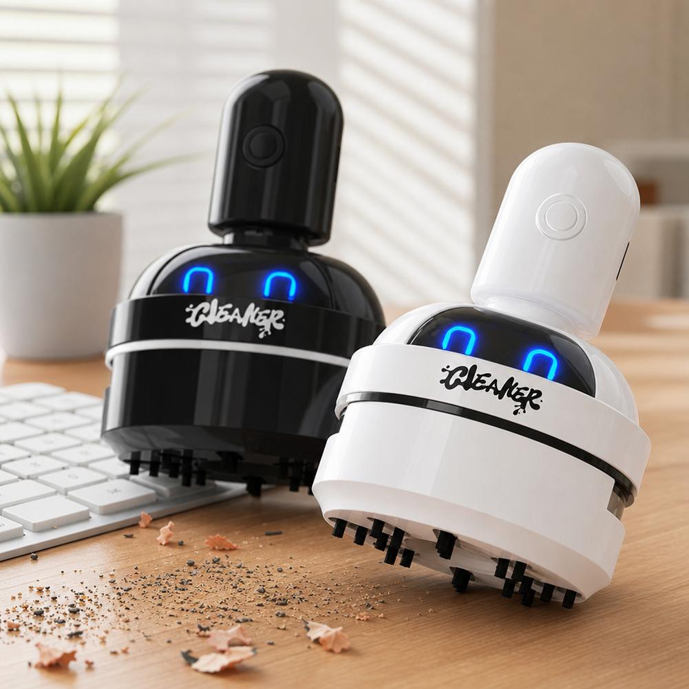 Mini Desktop Vacuum Cleaner For Eraser Dust - เครื่องดูดฝุ่นทำความสะอาดโต๊ะทำงาน เครื่องดูดฝุ่นขนาดเล็กแบบพกพา ลายการ์ตูน สำหรับดูดเศษยางลบ เศษดินสอ ฝุ่น
