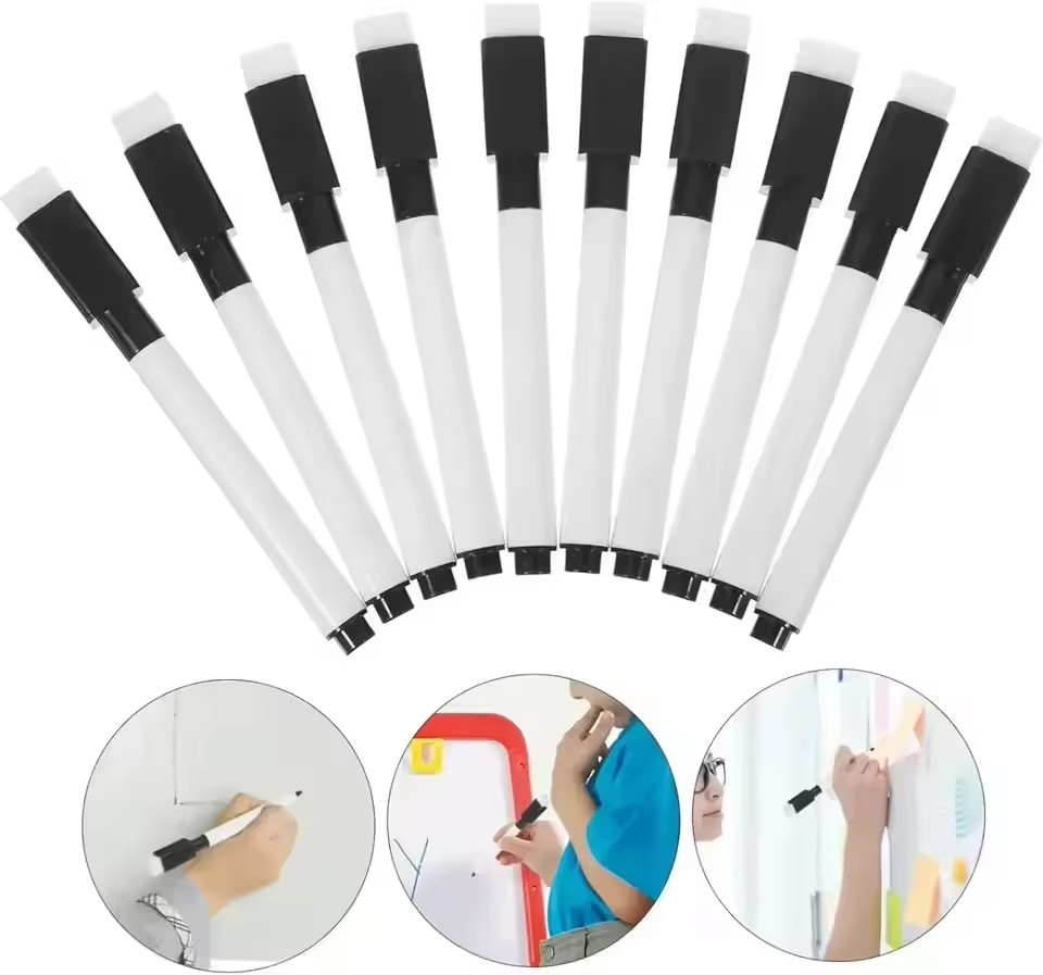 ปากกาไวท์บอร์ดแบบลบได้สีดำ หัว - School Supplies บทวิจารณ์และราคา