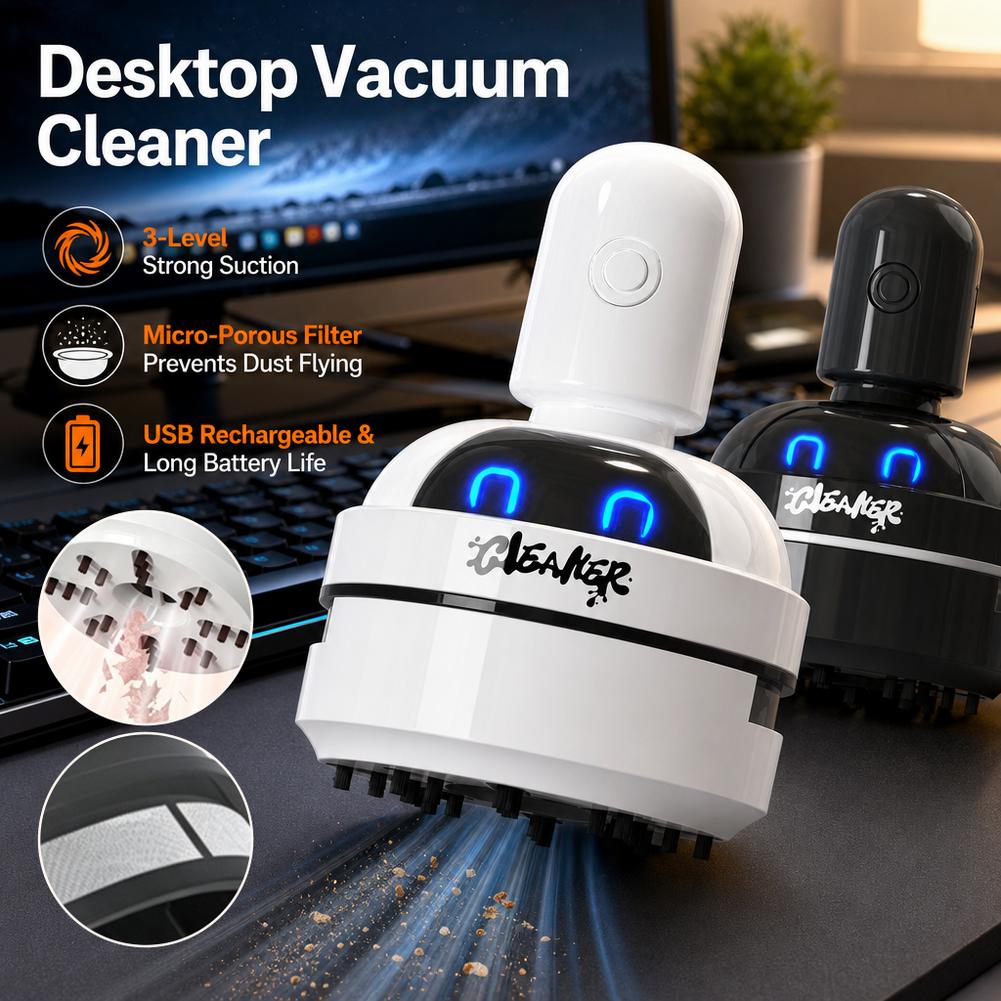 เครื่องดูดฝุ่นตั้งโต๊ะ ชาร์จ U - Mini Desktop Vacuum Cleaner For Eraser Dust บทวิจารณ์และราคา