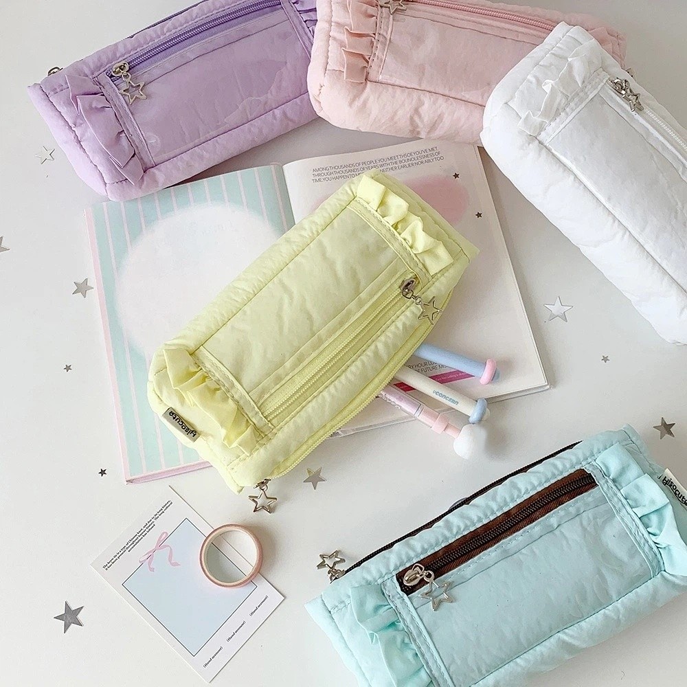 กระเป๋าใส่เครื่องเขียนแบบมีระบ - Aesthetic Large Pencil Case Pouch บทวิจารณ์และราคา