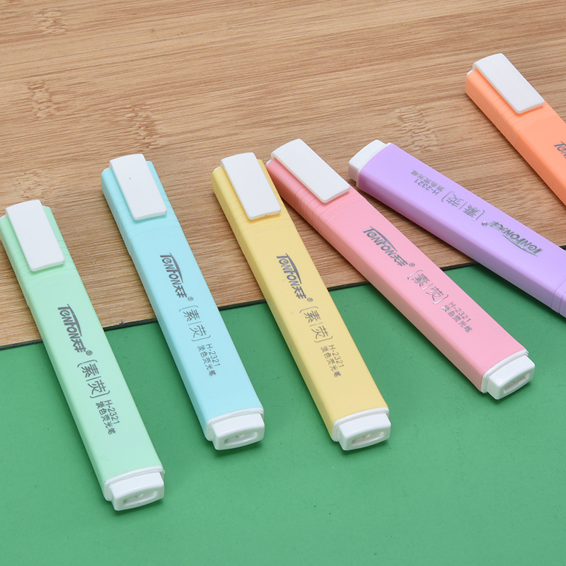 6 ชิ้น/เซ็ตรูปร่างแบน Pale สี  - Pastel Highlighter Set Double Ended บทวิจารณ์และราคา