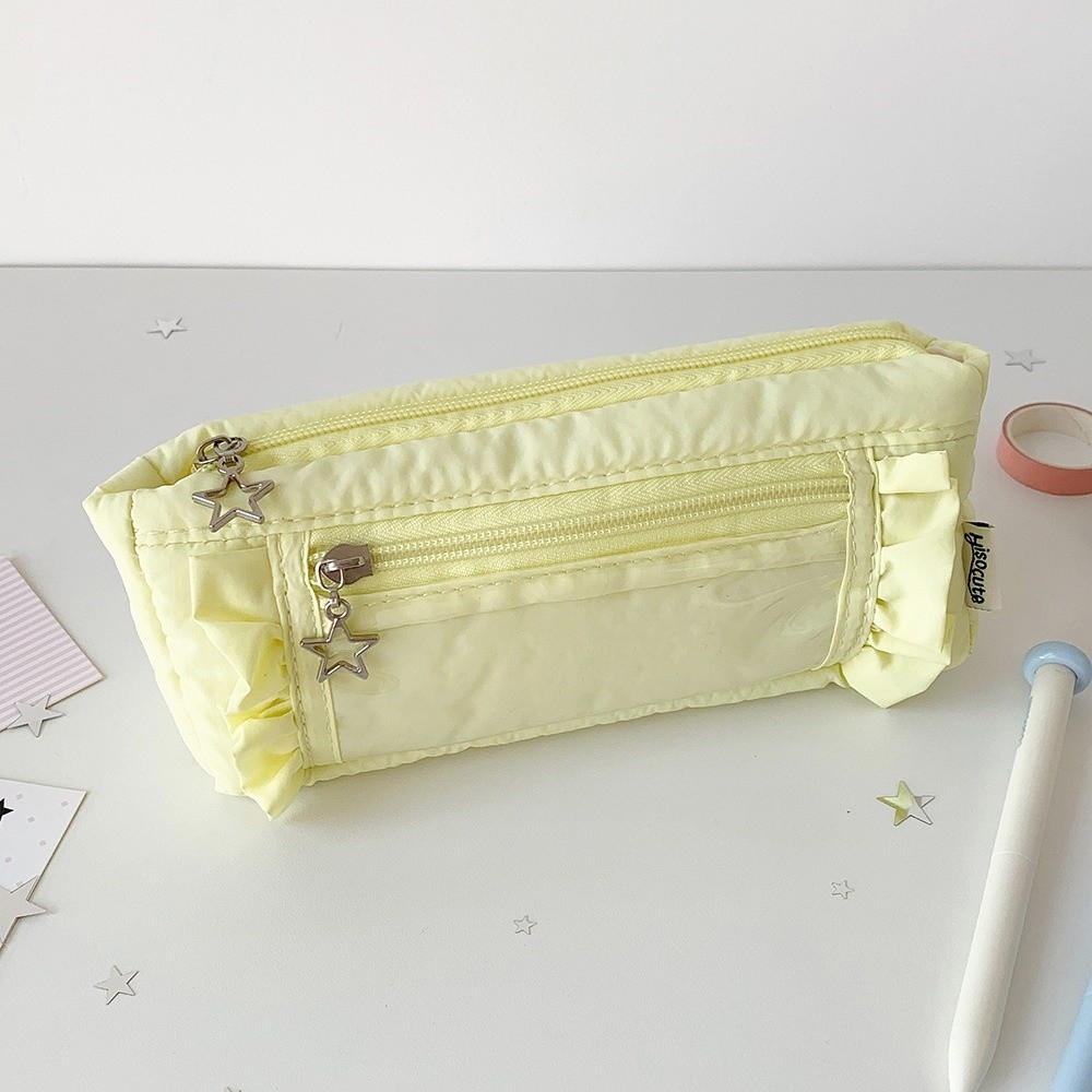 กระเป๋าเครื่องเขียนขอบจีบสไตล์ - Aesthetic Large Pencil Case Pouch บทวิจารณ์และราคา